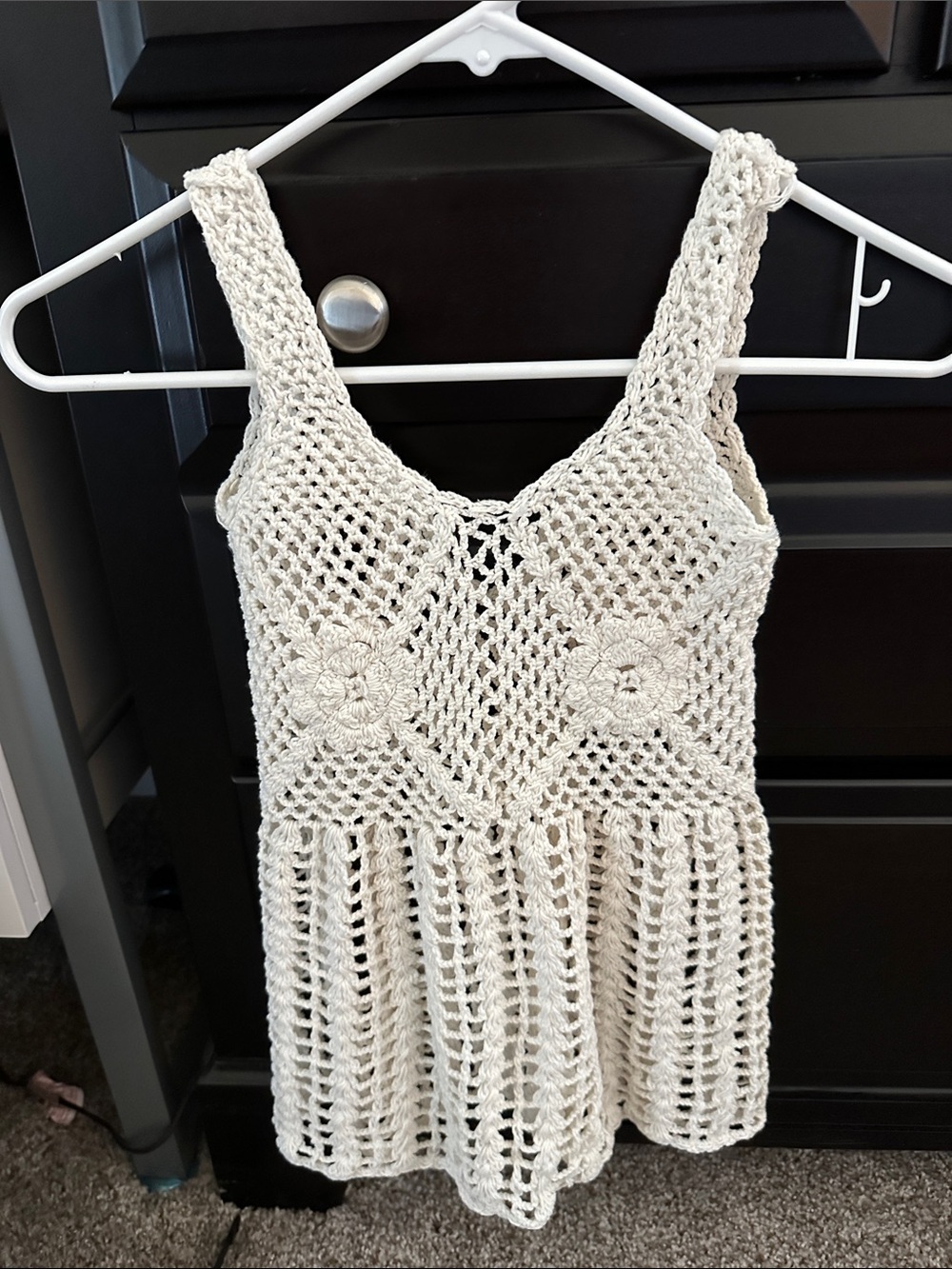 Handmade Crochet Cream Tank Top